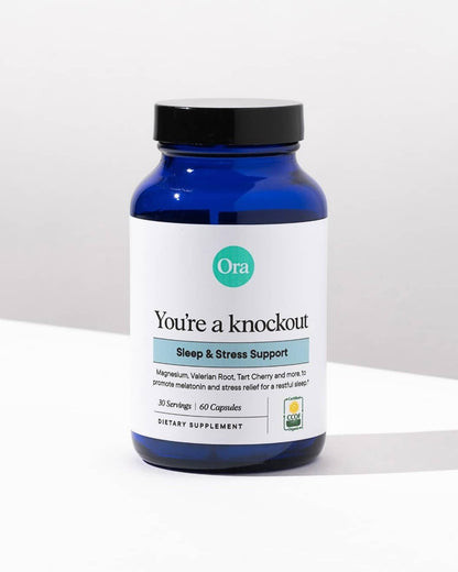 Ora Organic Natural Sleep Aid Supplement Stress Support Calming Herbal Blend with Melatonin from Tart Cherry - Includes Magnesium Citrate, Valerian Root, and Lemon Balm - 1 Month Supply, 60 Capsules Ora OrganicBuy Supplements Australia