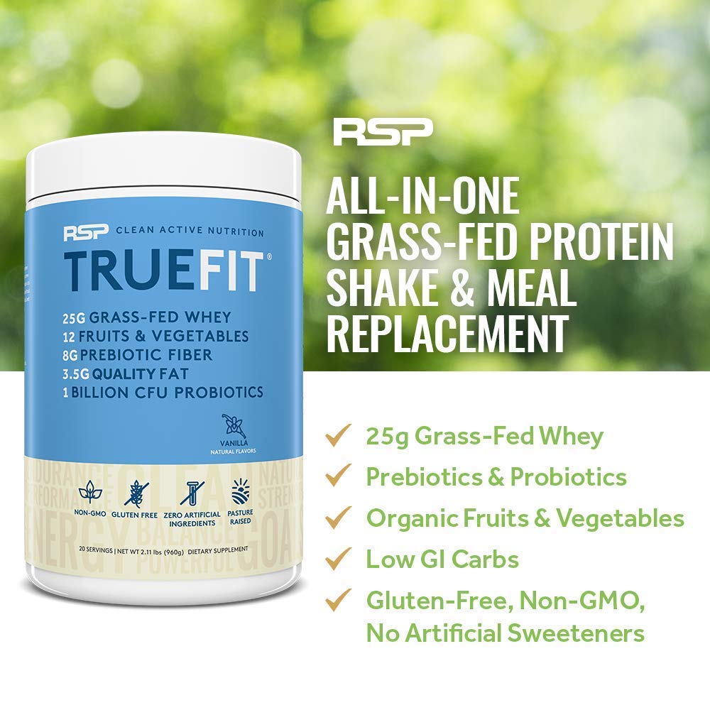 RSP NUTRITION AminoLean Pre Workout Energy (Watermelon 30 Servings) with TrueFit Protein Powder (Vanilla 2 LB)