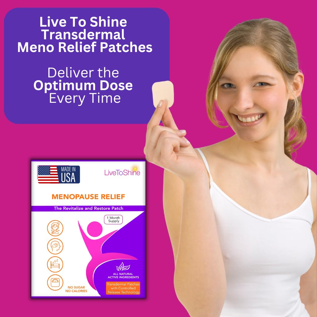 Menopause & Perimenopause Relief Patch for Women – Hot Flash, Mood & Symptom Support – Black Cohosh, Ashwagandha & More – 30 Topical Patches – USA Made by Live to Shine Live To ShineBuy Supplements Australia