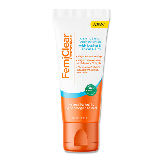 FemiClear® Restoratives Ultra-Gentle Feminine Wash, Made with Lysine & Lemon Balm, Natural Ingredients