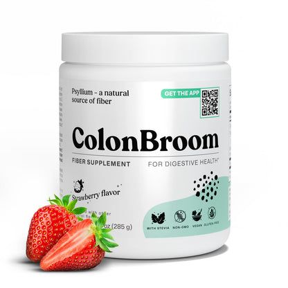 ColonBroom Psyllium Husk Powder (Strawberry) - Colon Cleanse for Bloating Relief & Gut Health - Colon Broom Fiber Powder Drink - Vegan, Gluten Free, Non-GMO Fiber Powder Supplement, 50 Servings ColonBroomBuy Supplements Australia