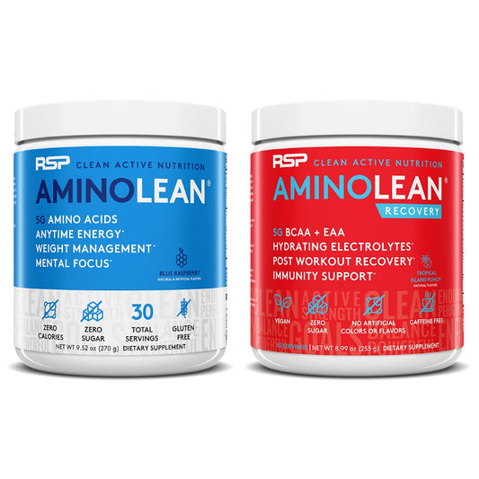 RSP NUTRITION AminoLean Pre Workout Energy (Blue Raspberry 30 Servings)