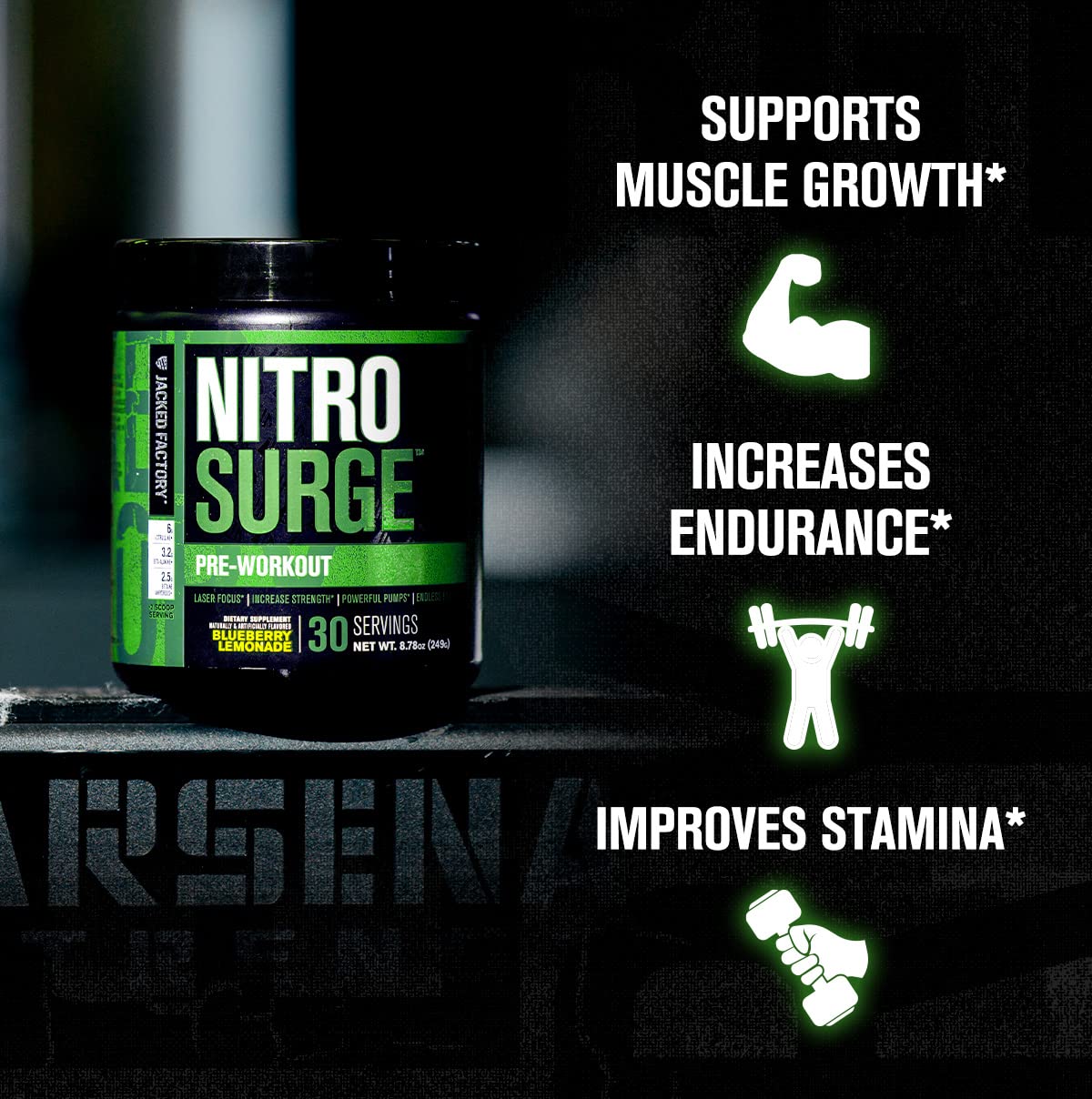 Jacked Factory Nitrosurge Pre-Workout in Arctic White & N.O. XT Nitric Oxide Booster for Men & Women