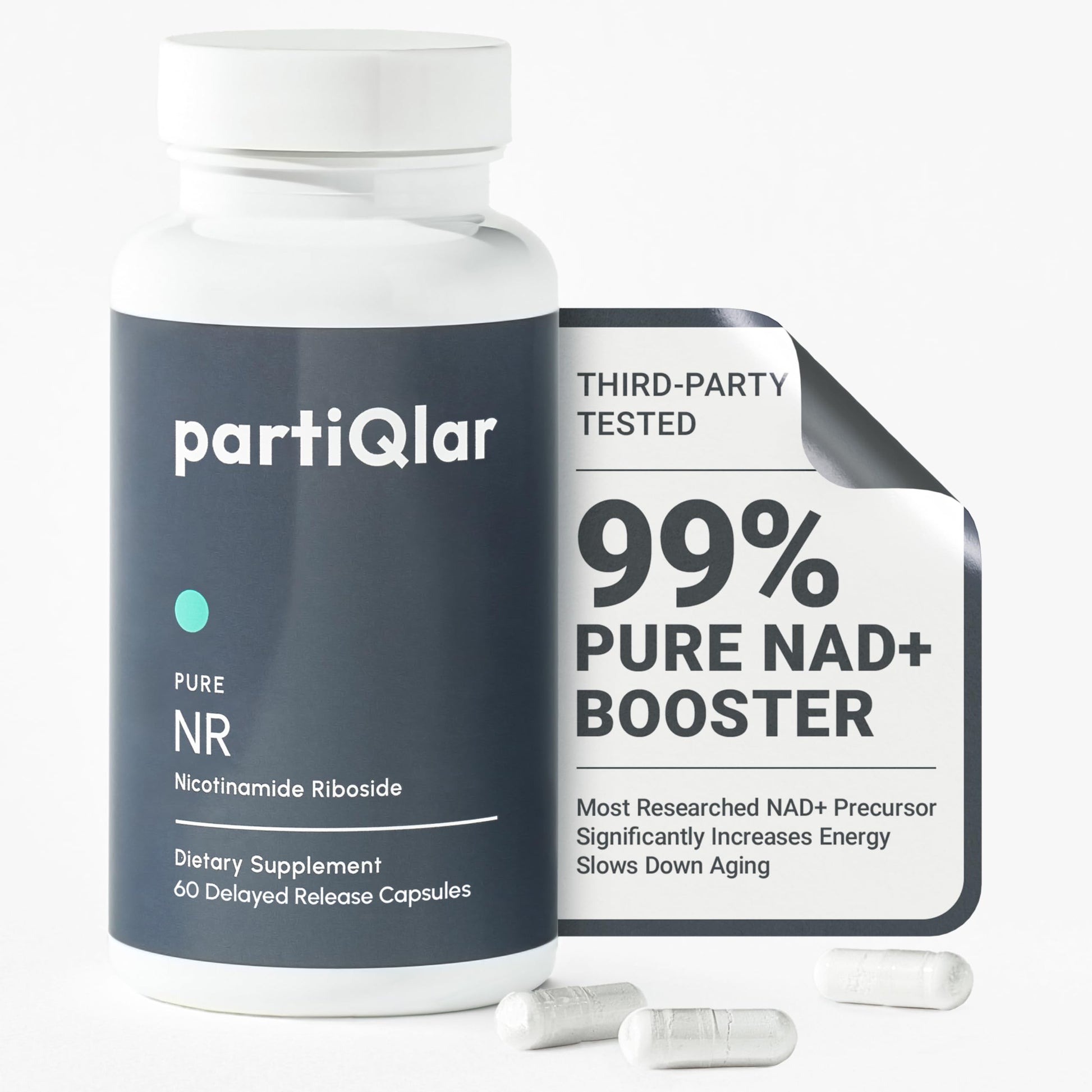 partiQlar Nicotinamide Riboside (NR) 500mg – NR Supplement for Cellular Health, Anti-Aging, Energy & Metabolism Support – 2-Month Supply (60 Capsules) partiQlarBuy Supplements Australia