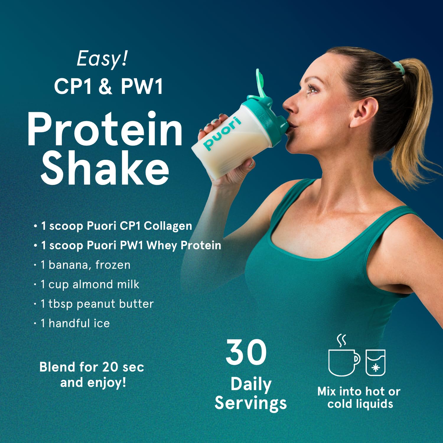 Puori CP1 Pure Collagen Hydrolysed Peptides 300g (30 Servings) PuoriBuy Supplements Australia