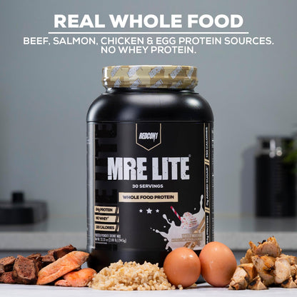 REDCON1 MRE Lite Whole Food Protein Powder, Strawberry Shortcake - Low Carb & Whey REDCON1Buy Supplements Australia