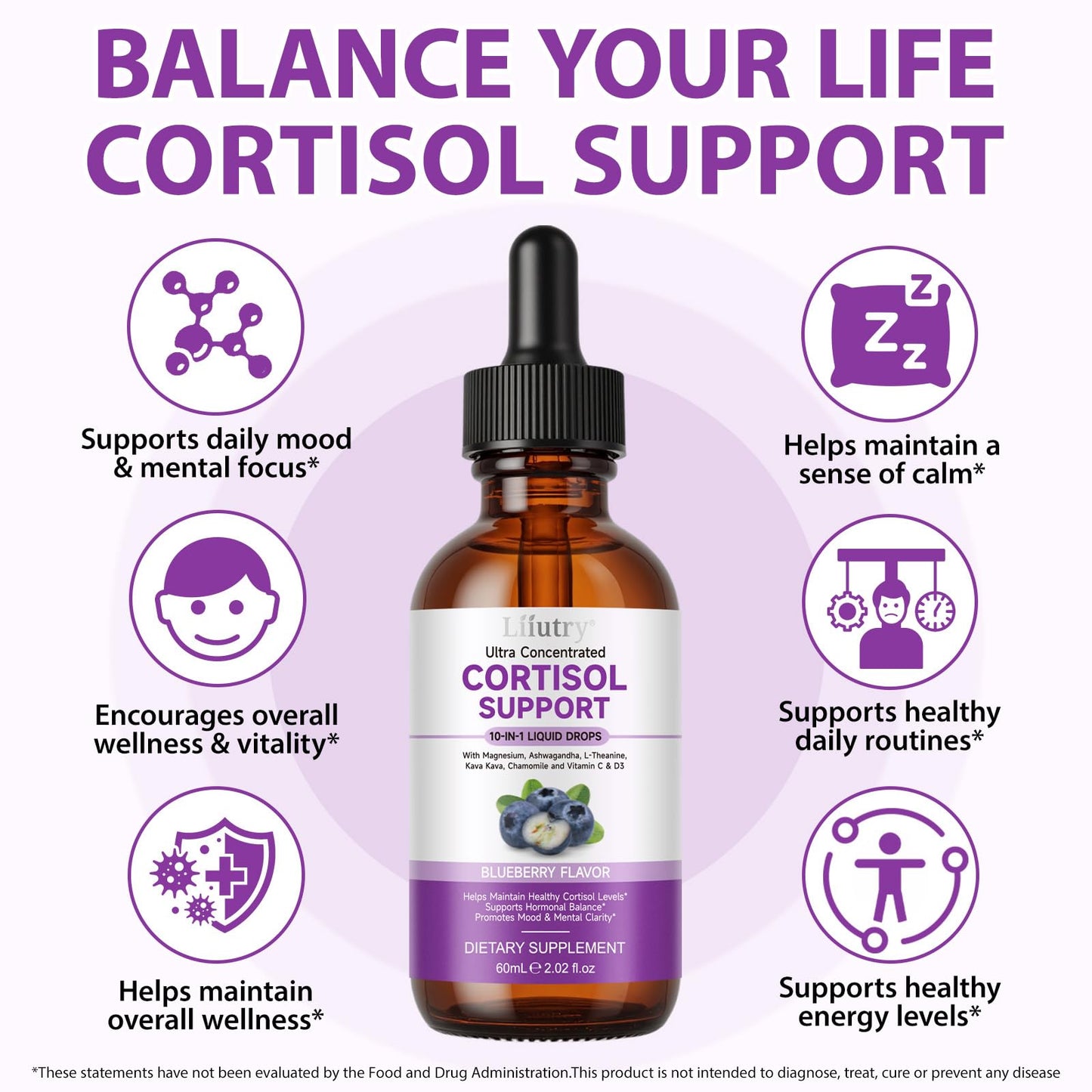 Cortisol Supplement Liquid Drops, Cortisol Supplements for Women & Men, 10 in 1 Cortisol Detox Manager Reducer with Magnesium, Ashwagandha, L-theanine, Hormone Balanced, Sleep Support - 2.02 fl.oz XCTTDXEHBuy Supplements Australia