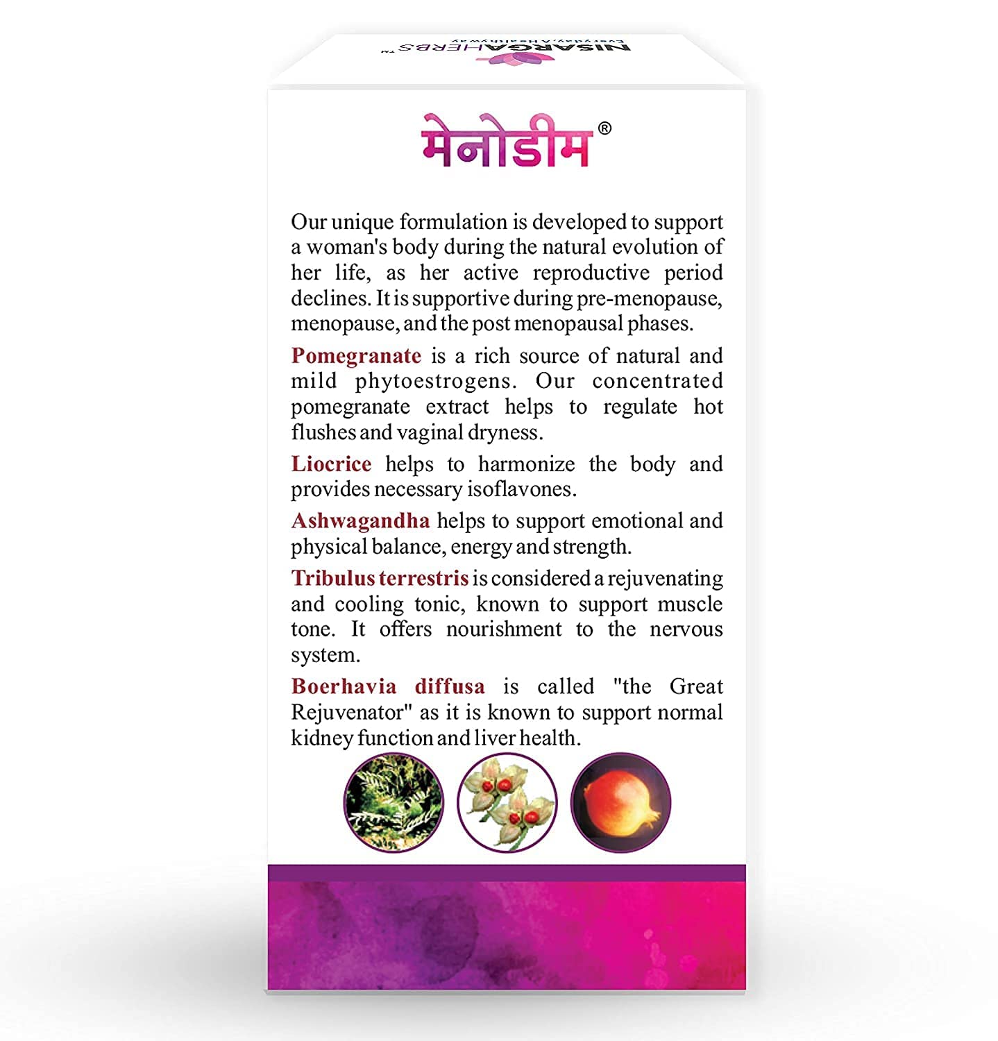 pub Nisarga Herbs Menodim, for Pre-Menopause Relief, Fatigue & Functional Imbalance Support PUBBuy Supplements Australia