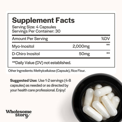 Wholesome Story Myo-Inositol & D-Chiro Inositol Supplement for Women | Fertility Supplements for Hormonal Balance & Ovarian Health Support | Myoinositol | Ideal 40:1 Ratio | 30 Servings Wholesome StoryBuy Supplements Australia