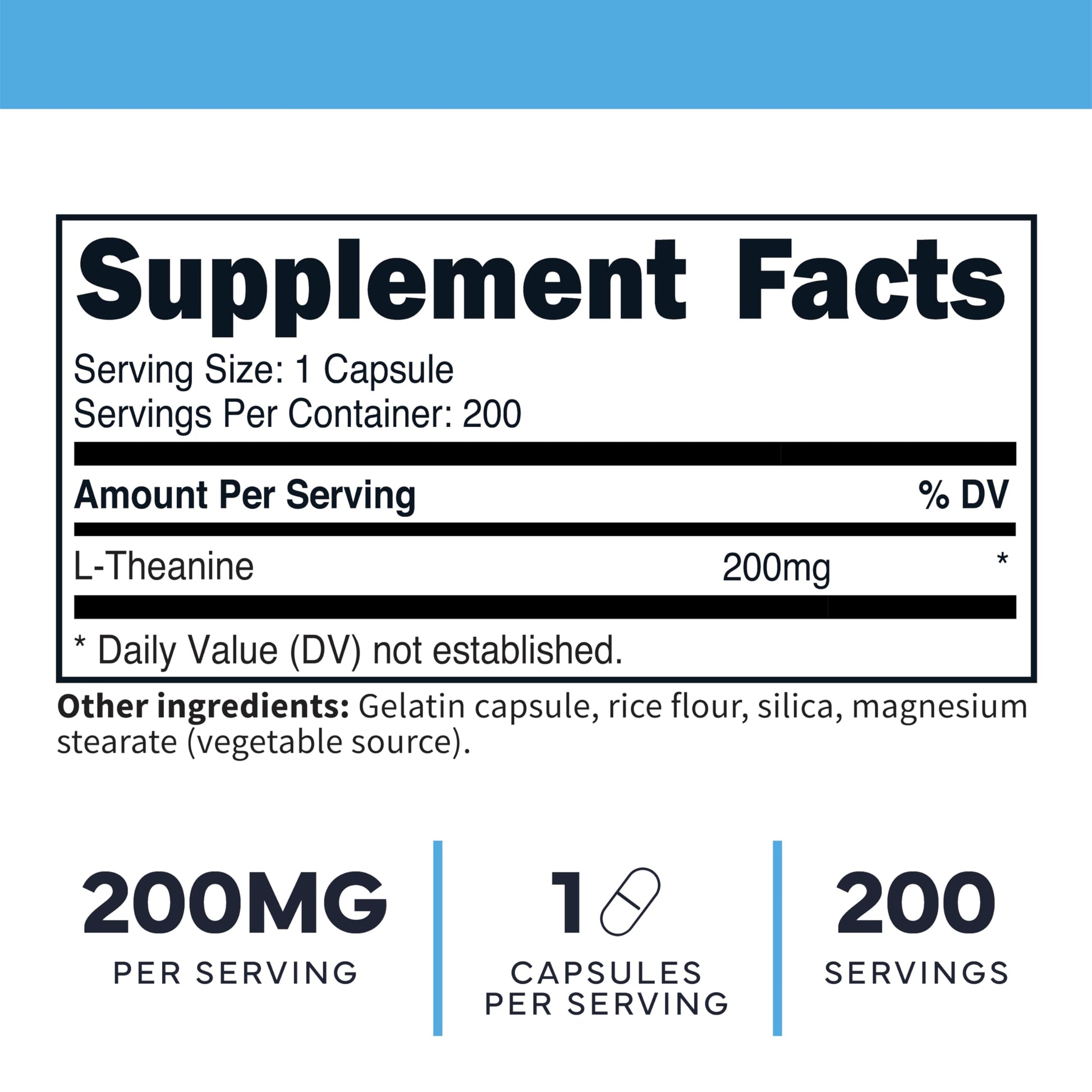 Type Zero L-Theanine (200mg) 200 Capsules - Clean L-Theanine Supplement, Keto, GMO-Free Type ZeroBuy Supplements Australia