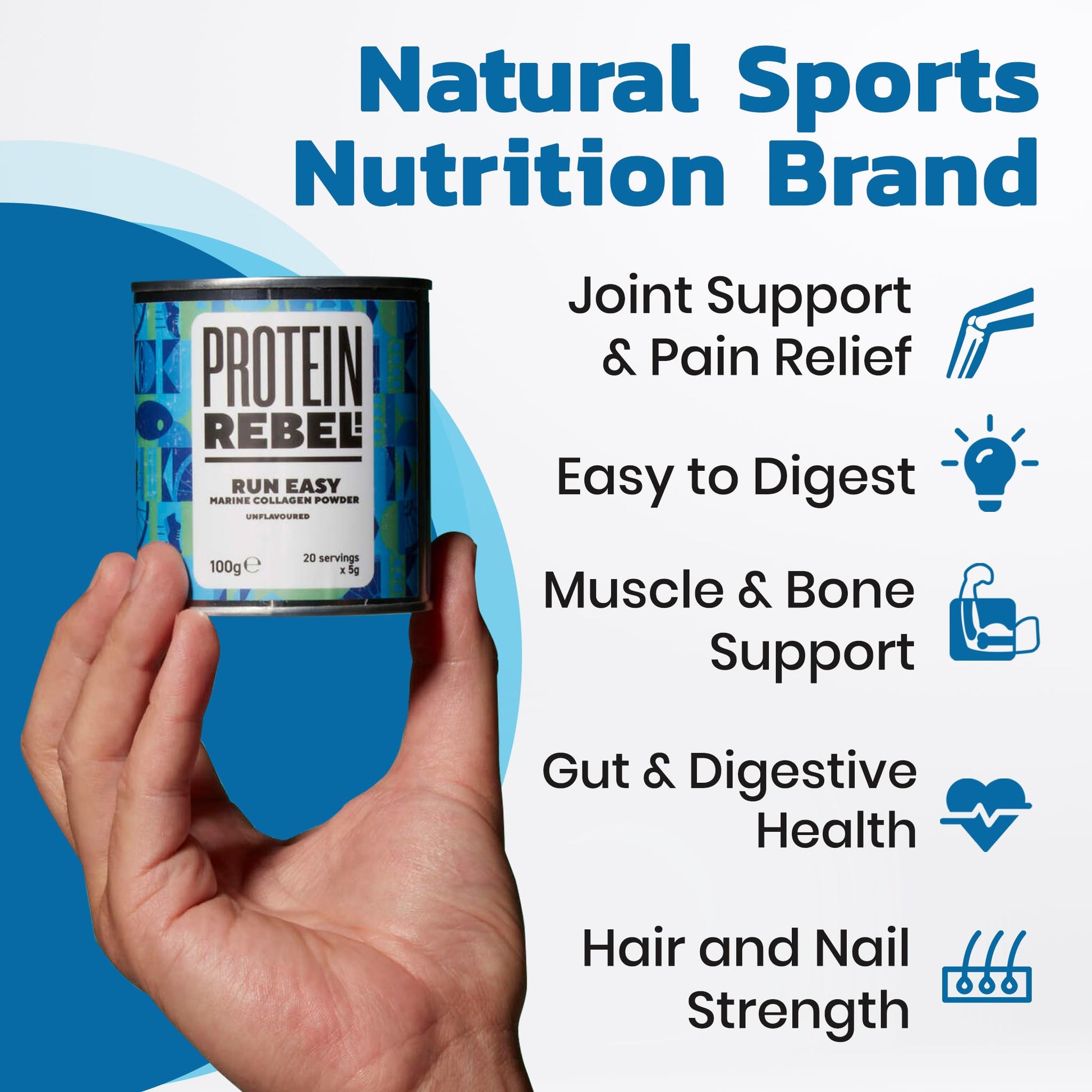 Protein Rebel - Run Easy Marine Collagen Powder for Running, Joint Support - Unflavoured Powder Collagen Protein RebelBuy Supplements Australia