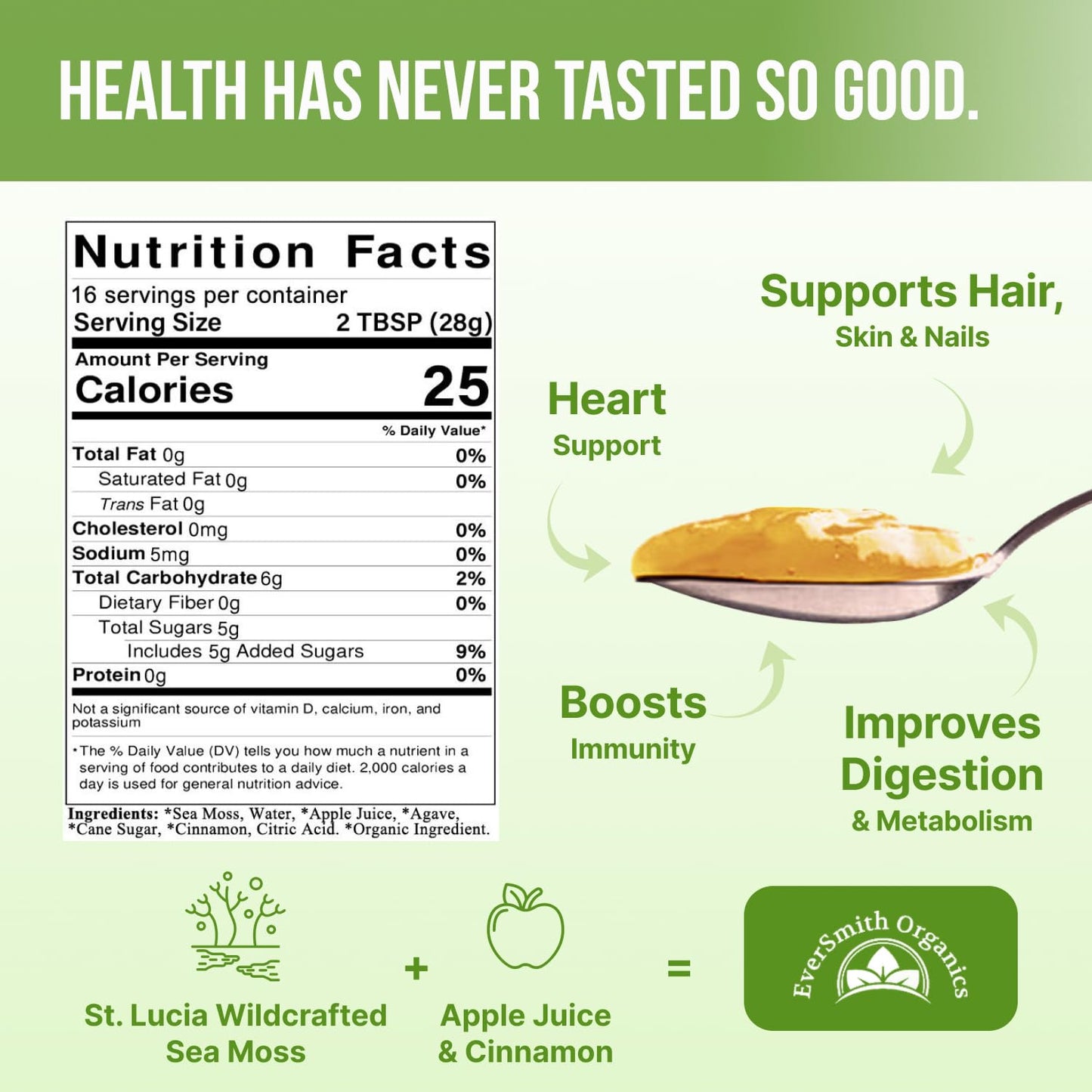 EverSmith Organics - Wildcrafted Irish Sea Moss Gel | Made in USA | Rich in Vitamins EverSmith OrganicsBuy Supplements Australia