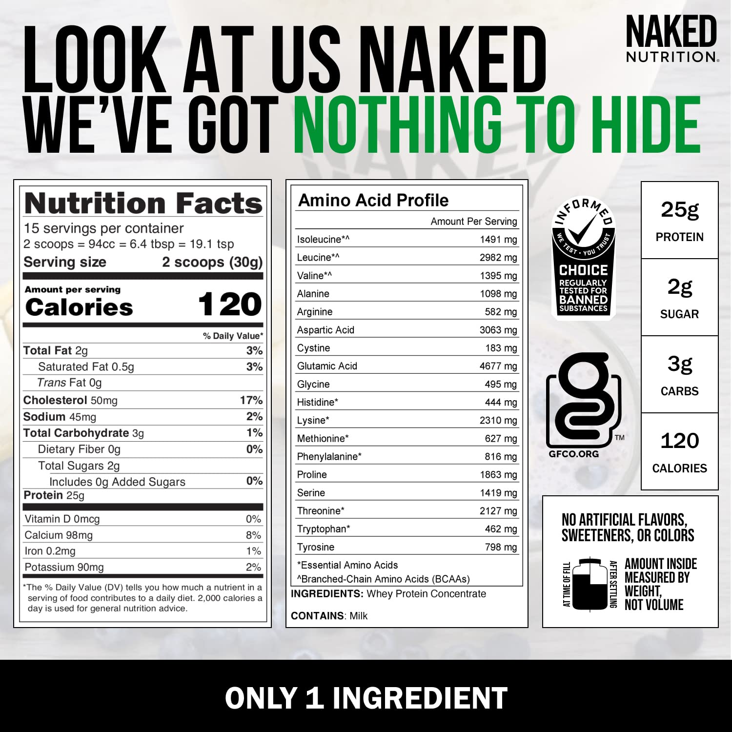 Naked Nutrition Naked Whey 1Lb - Only 1 Ingredient, Grass Fed Whey Protein Powder Naked NutritionBuy Supplements Australia