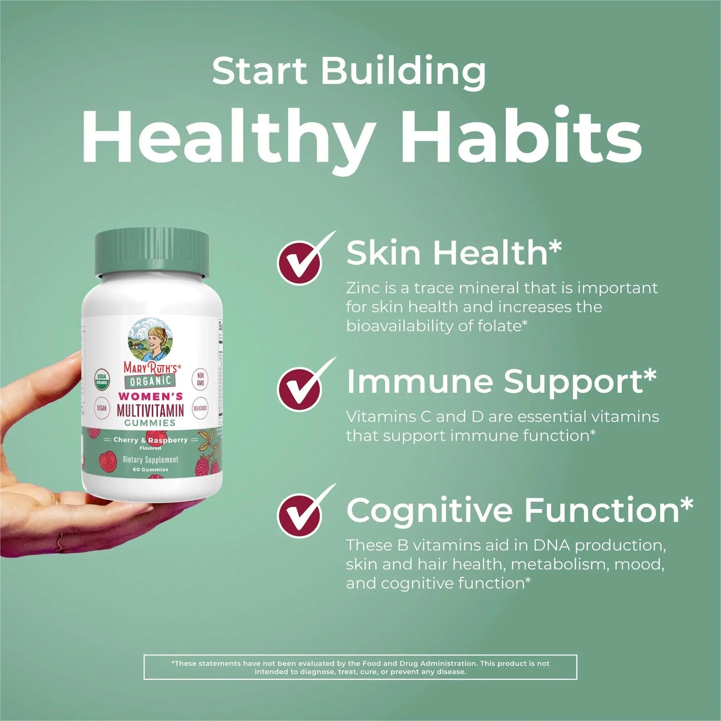 MaryRuth's Multivitamin Gummies for Women (Cherry & Raspberry) & Liquid Nighttime Multimineral Coconut (32oz) | Clean Label Project Verified MARYRUTH'S