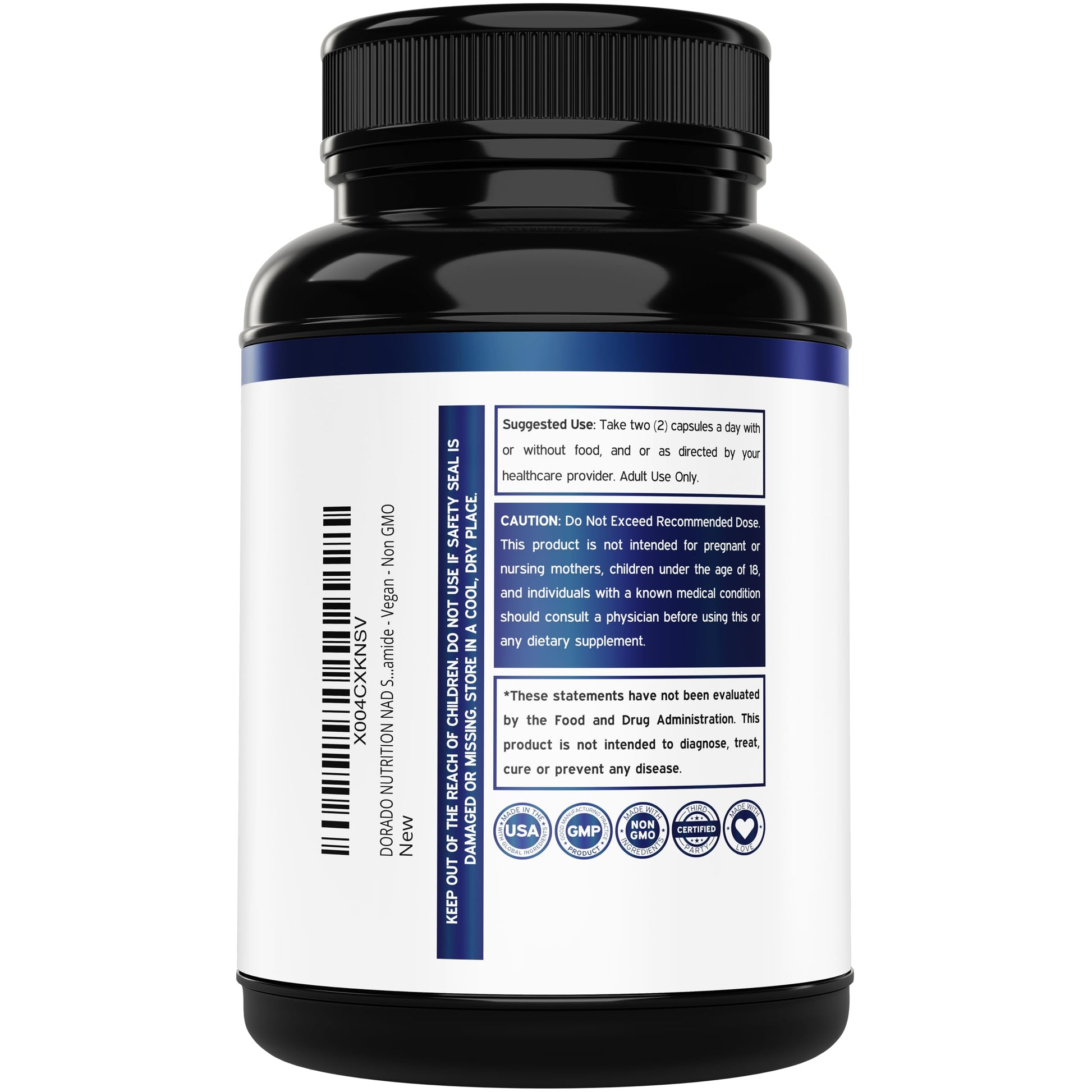 NAD Supplement (500mg of 95% Pure NAD+ Per Serving) NMN Supplement, NAD Nicotinamide Riboside Support (Third Party Tested, Vegan Safe, Non-GMO, No Fillers, & Made in the USA - 30 Vegan Capsules) DORADO NUTRITIONBuy Supplements Australia