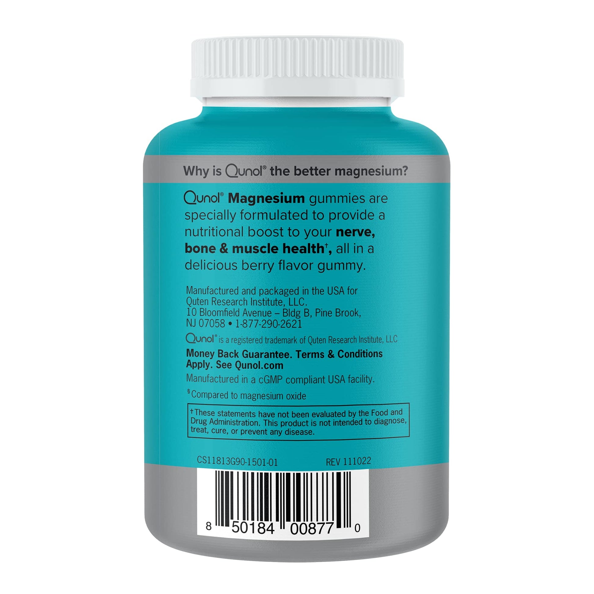 Qunol Magnesium Gummies for Adults, 200mg Elemental Magnesium (from 1,750mg Magnesium Citrate), High Absorption Magnesium Supplement, Supports Nerve, Bone and Muscle Health, Vegetarian, 90 Count QunolBuy Supplements Australia