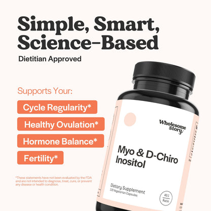 Wholesome Story Myo-Inositol & D-Chiro Inositol Supplement for Women | Fertility Supplements for Hormonal Balance & Ovarian Health Support | Myoinositol | Ideal 40:1 Ratio | 30 Servings Wholesome StoryBuy Supplements Australia