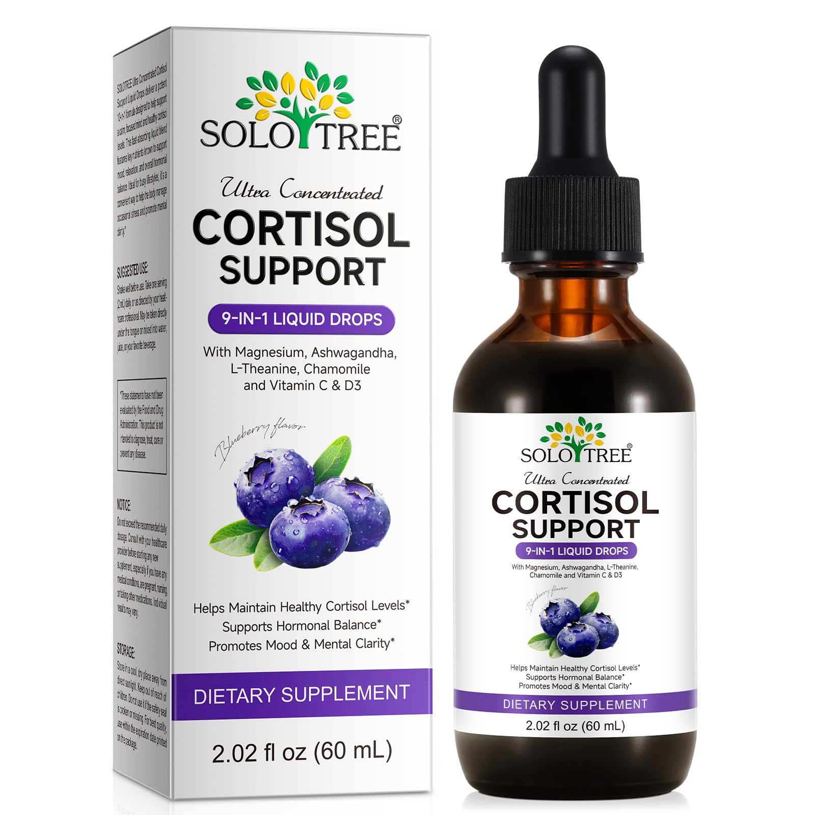 NIFEISHI Cortisol Reducer & Manager Liquid Drops for Women & Men | Cortisol Supplements with Ashwagandha & Magnesium | 9-in-1 Stress & Mood Support, Blueberry Flavor-2.02 floz NIFEISHIBuy Supplements Australia
