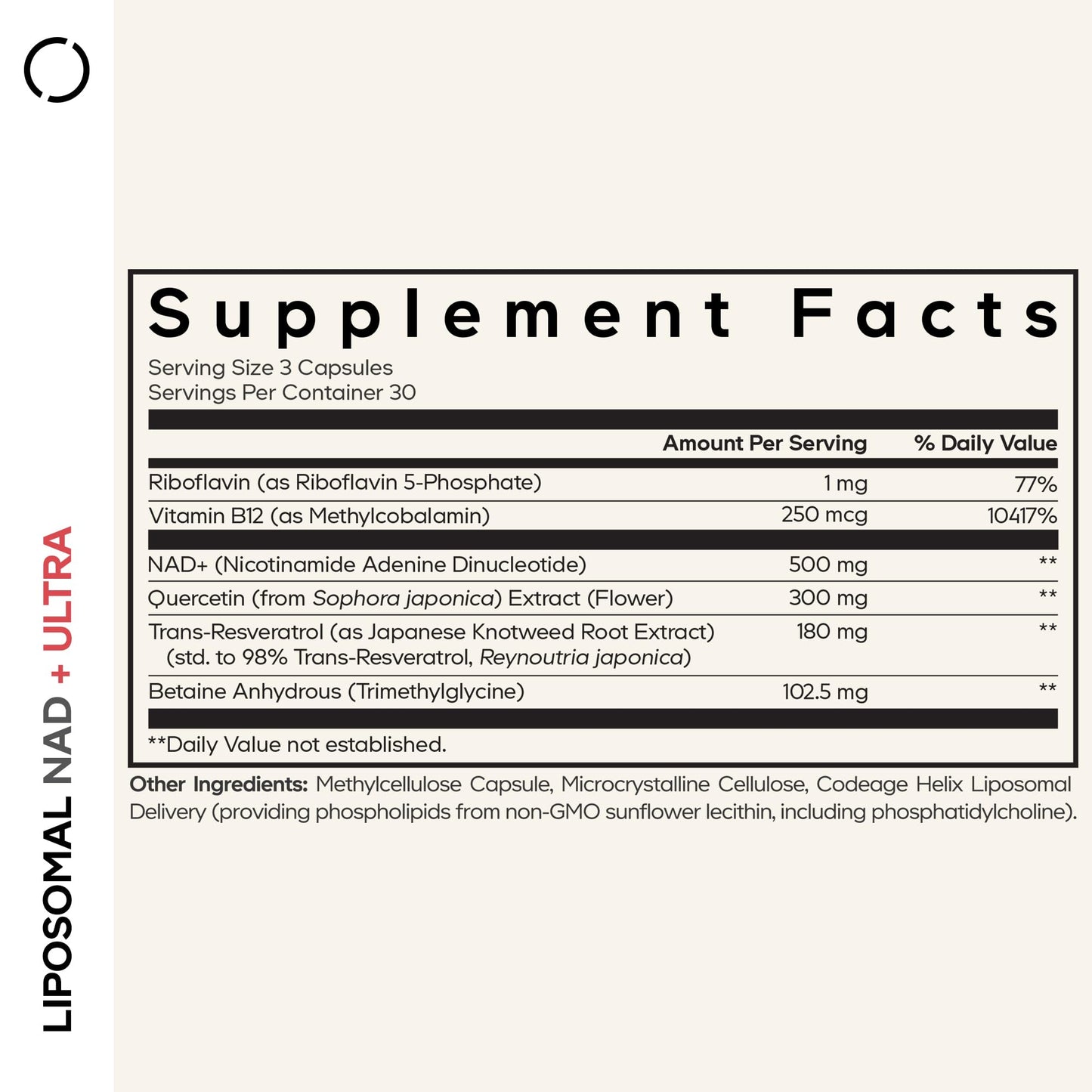 Codeage Liposomal NAD+ with Resveratrol & Vitamin B - NAD Plus Ultra for Energy & Healthy Aging Support - NAD Vitamin Supplement with Quercetin, Betaine, Riboflavin - Bioavailable - 90 Capsules CodeageBuy Supplements Australia