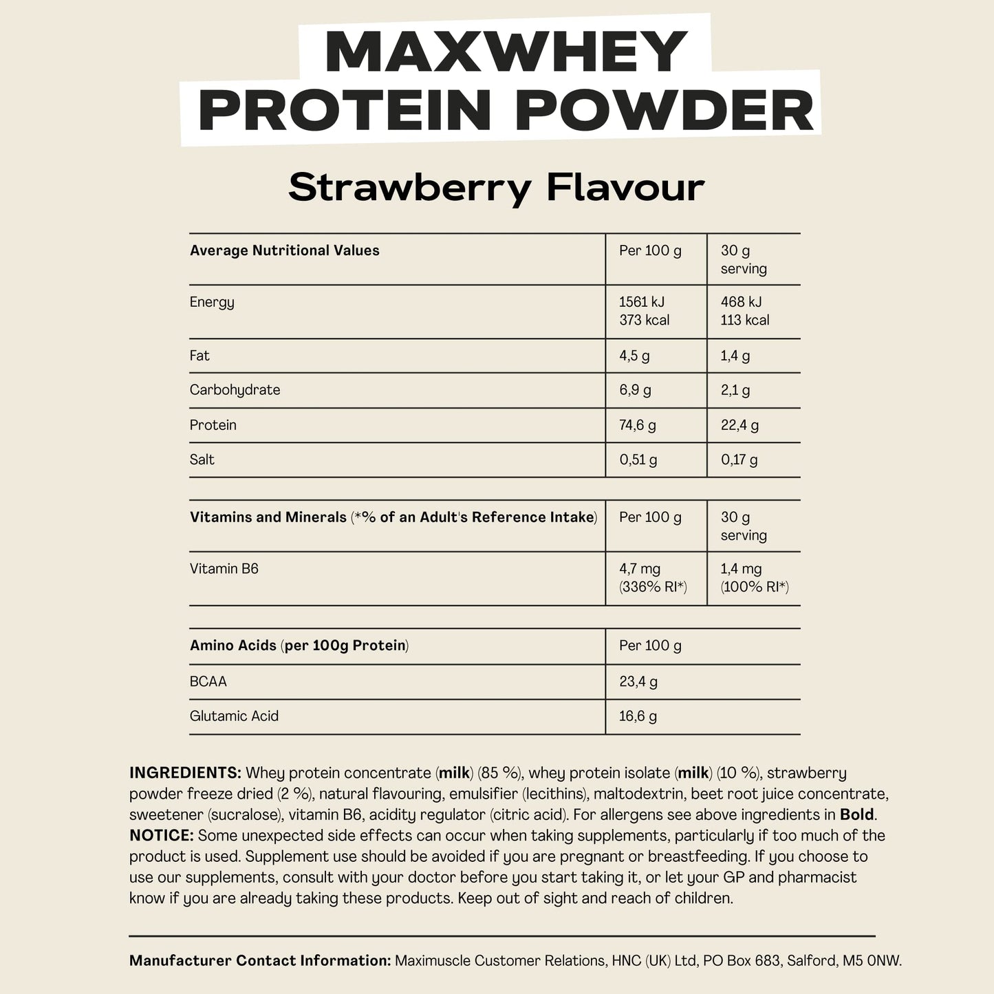 MaxiNutrition - MaxWhey - Whey Protein Powder Strawberry - Low-Fat - Low Sugar MaxiNutritionBuy Supplements Australia