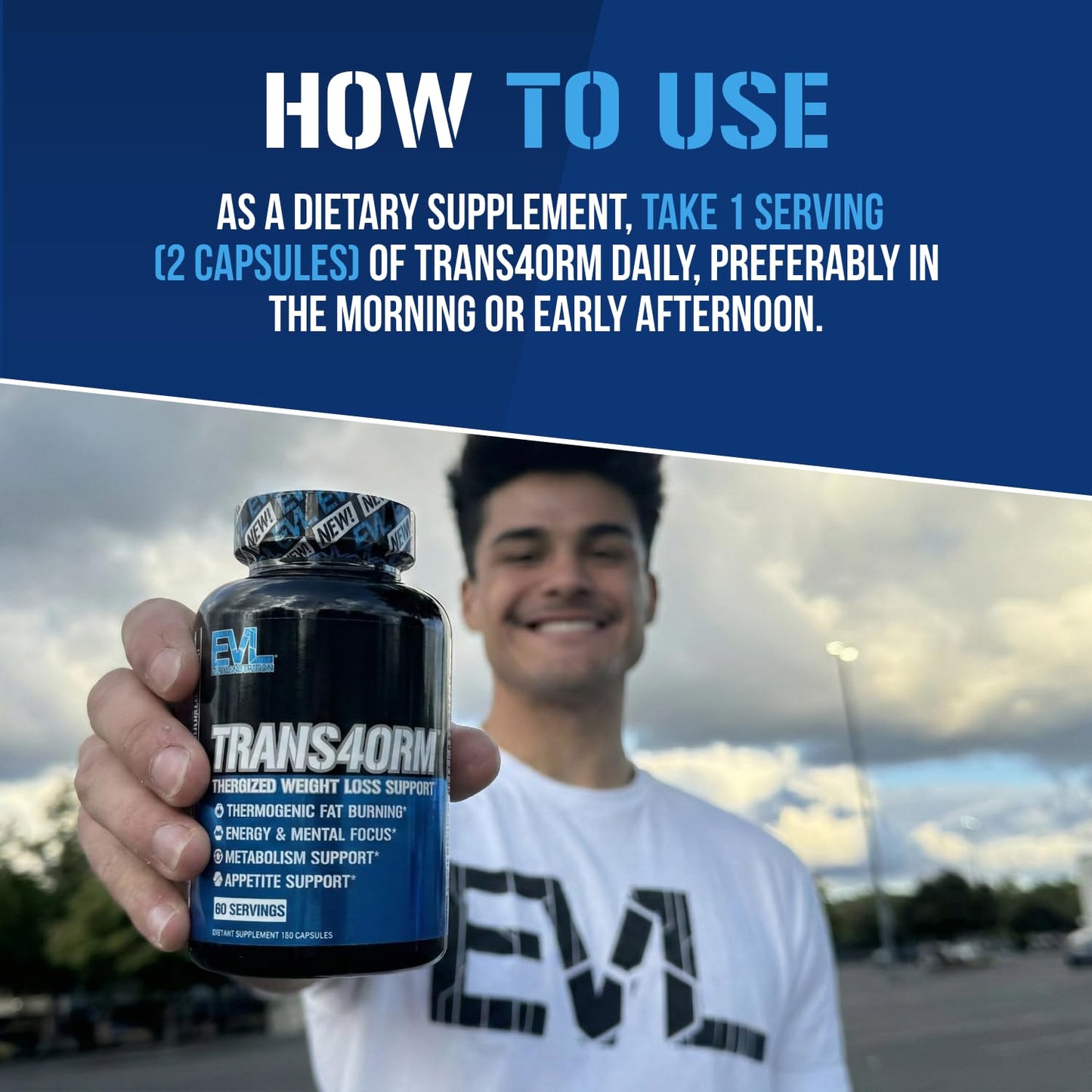 EVL Thermogenic Fat Burner Support - Fast Acting Weight Loss Energy and Appetite Support - Trans4orm Green Tea Supplement