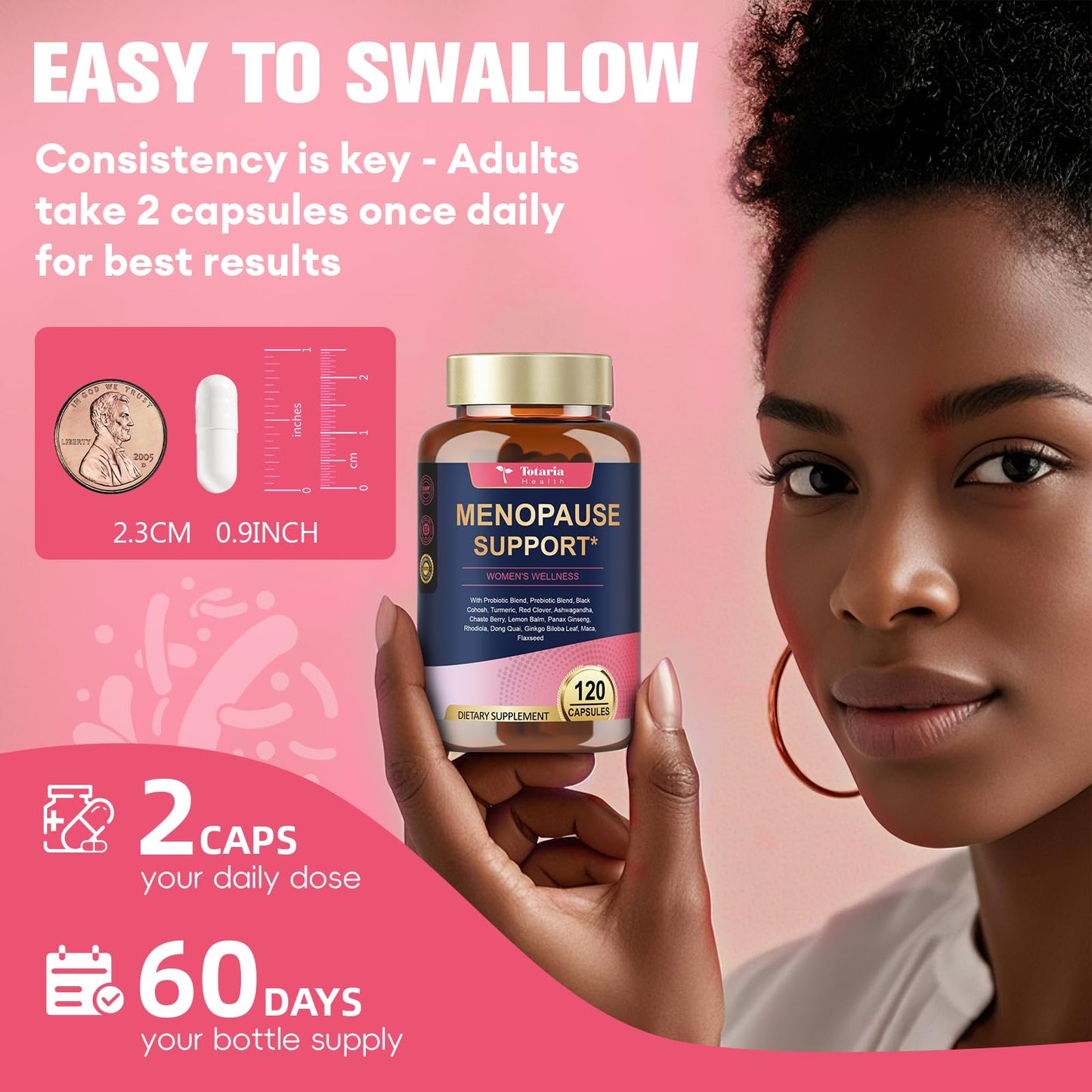 40-in-1 Menopause Supplements for Women, Multibenefit & Complete Black Cohosh for Hot Flashes, Night Sweats & Hormone Balance, w/ Probiotics, DIM, Vitex, Dong Quai, Red Clover and More, 120 Vegan Caps TotariaBuy Supplements Australia