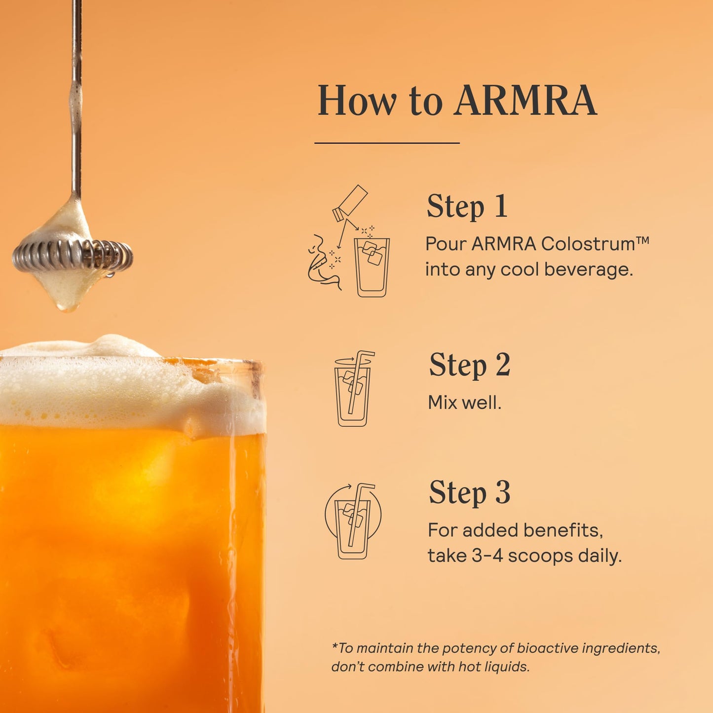 ARMRA Colostrum Powder | Blood Orange | Gut Health & Bloating | Skin & Hair | Immunity | Keto, Gluten & Fat-Free | 90 Servings ARMRABuy Supplements Australia