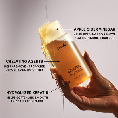 OUAI Detox Shampoo - Clarifying Shampoo for Build Up, Dirt, Oil, Product and Hard Water - Apple Cider Vinegar & Keratin for Clean, Refreshed Hair - Sulfate-Free Hair Care (16 oz) OUAIBuy Supplements Australia