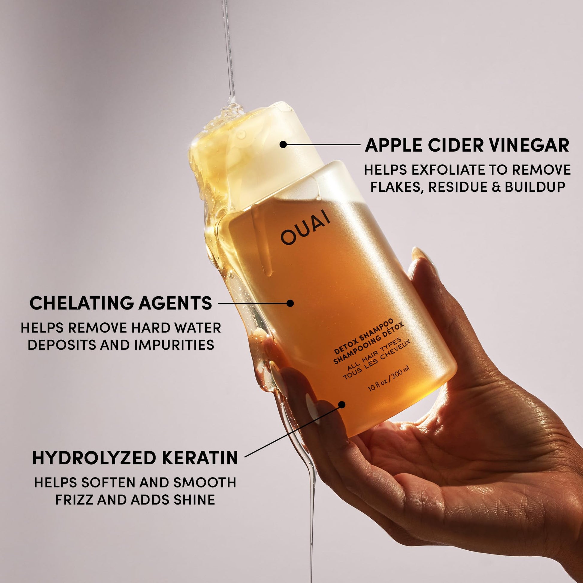 OUAI Detox Shampoo Refill - Clarifying Shampoo for Build Up, Dirt, Oil, Product and Hard Water - Apple Cider Vinegar & Keratin for Clean, Refreshed Hair - Sulfate-Free Hair Care (32 oz) OUAIBuy Supplements Australia