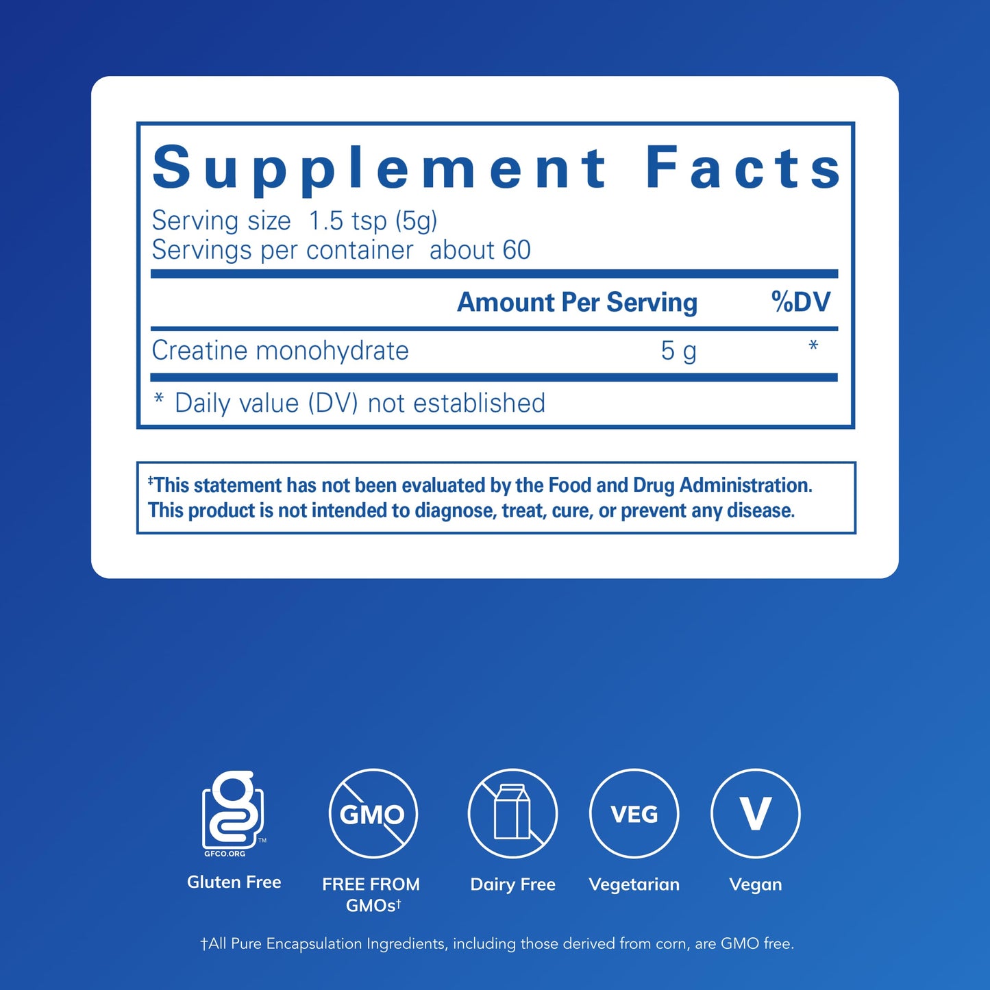 Pure Encapsulations Creatine - Creatine Supplement - Muscle Strength, Performance & Recovery - Pre-Workout Recovery Powder - Gluten-Free, Non-GMO