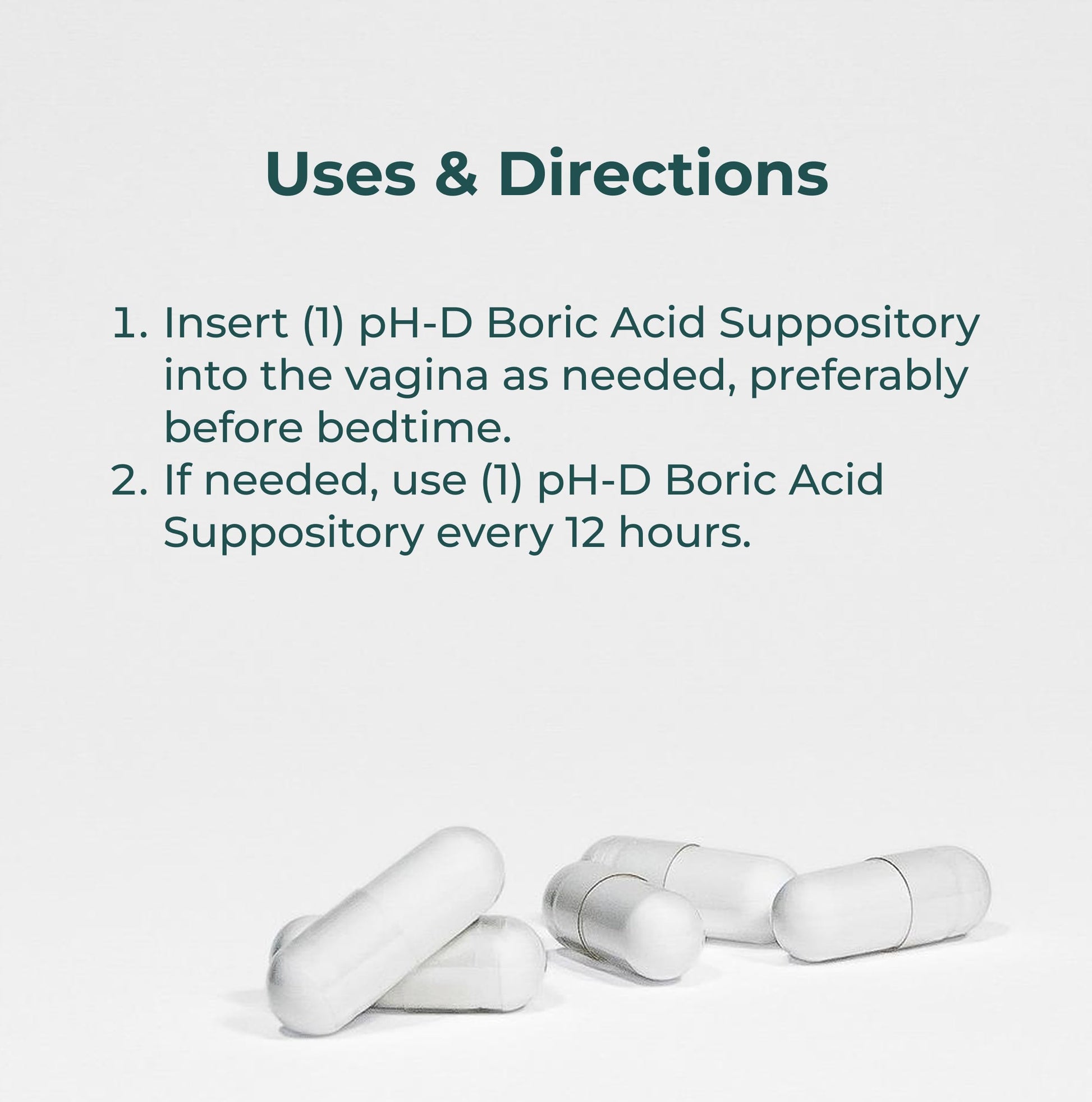 pH-D Feminine Health Support - Boric Acid Starter Bundle - pH-D Boric Acid Vaginal Suppositories 24 Count and 5 Vaginal Suppository Applicators pH-D Feminine Health SupportBuy Supplements Australia