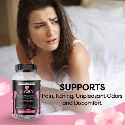 ACE NUTRITION pHresh Boric Acid Suppositories for Women, Suppositories for Odor Use, Natural Feminine Care Supports Vaginal Health & Promotes Healthy pH Balance - Made in USA ACE NUTRITIONBuy Supplements Australia