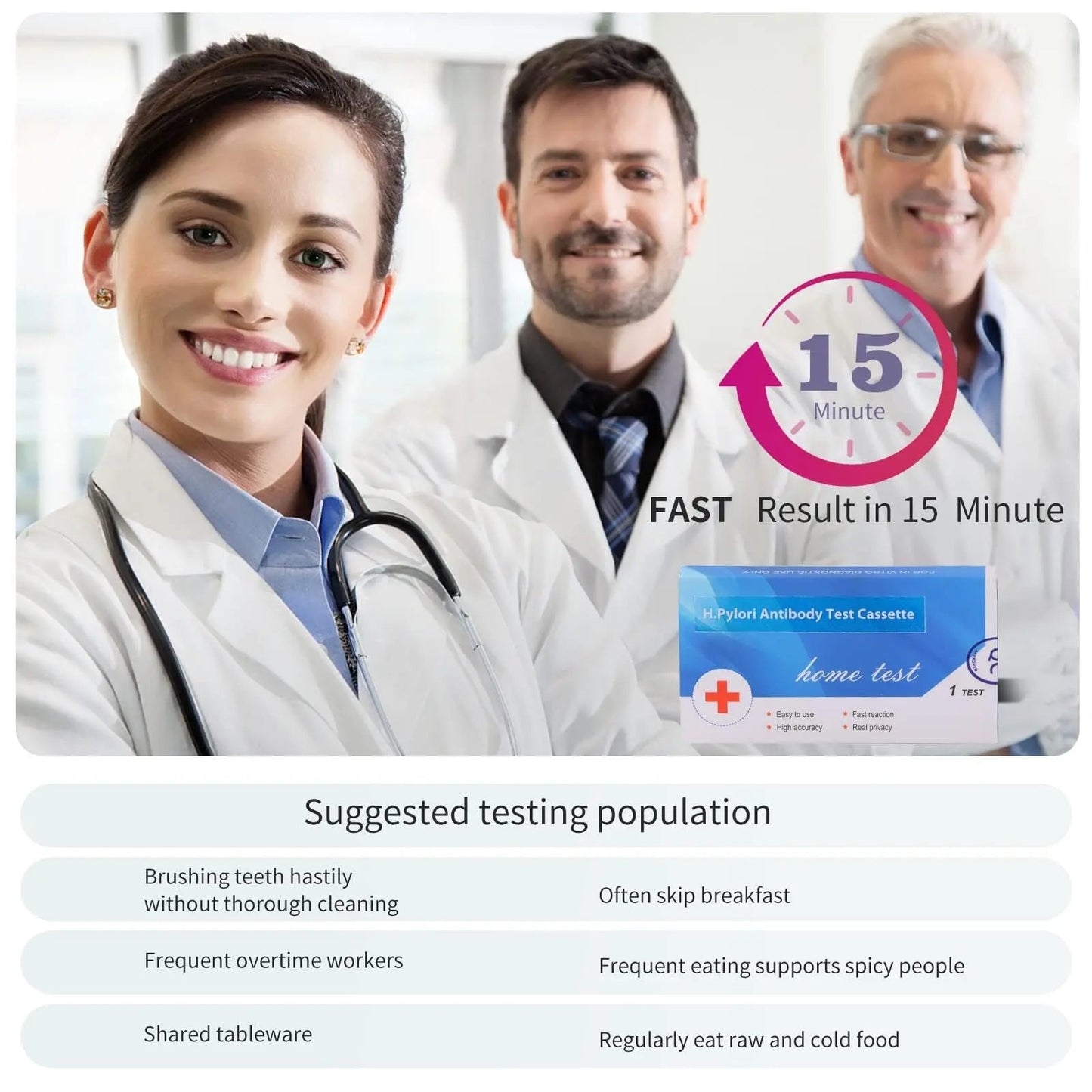 H. Pylori，Helicobacter Pylori Detection 2 Test kit, 10-15 Minutes of Quick Home Testing, The Result is Highly Accurate, Easy to use and Read EvuioasBuy Supplements Australia