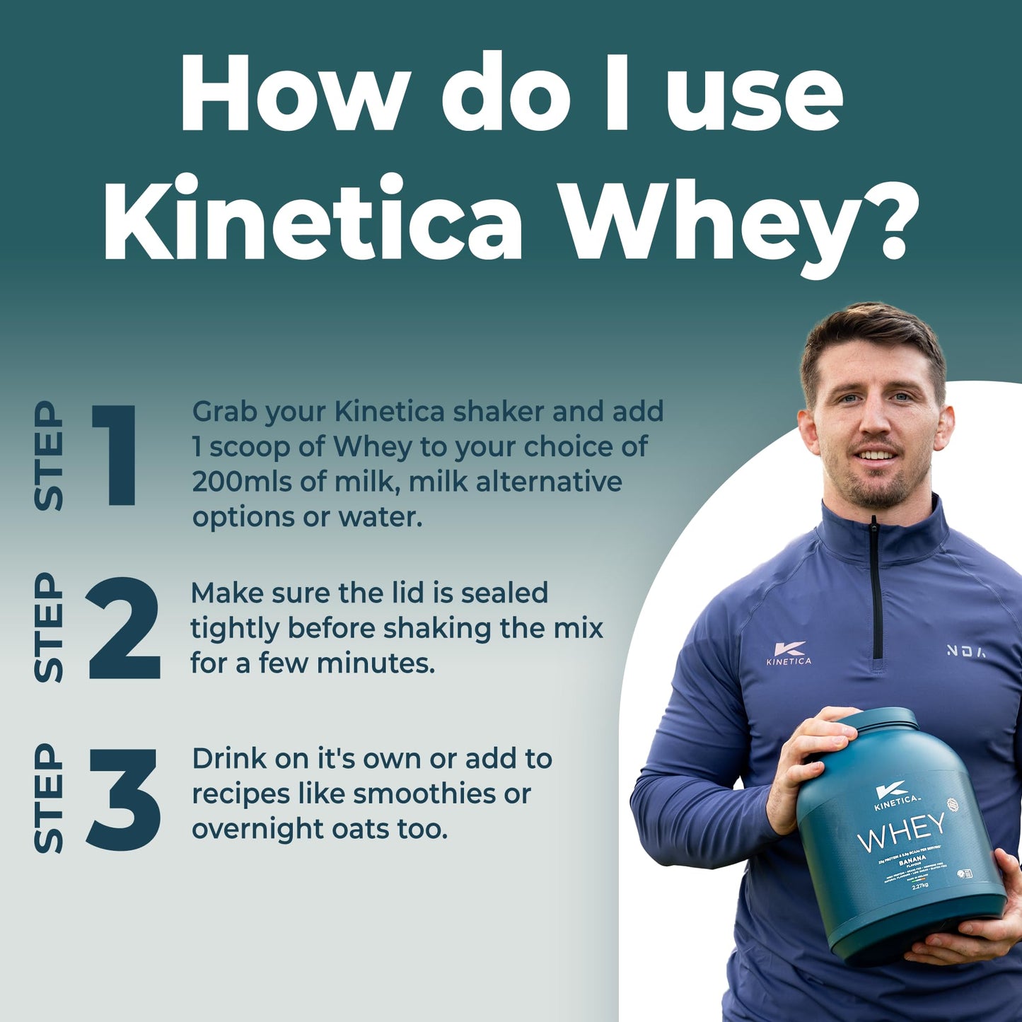 Kinetica Banana Whey Protein Powder | 2.27kg | 23g Protein per Serving | 76 Servings KineticaBuy Supplements Australia