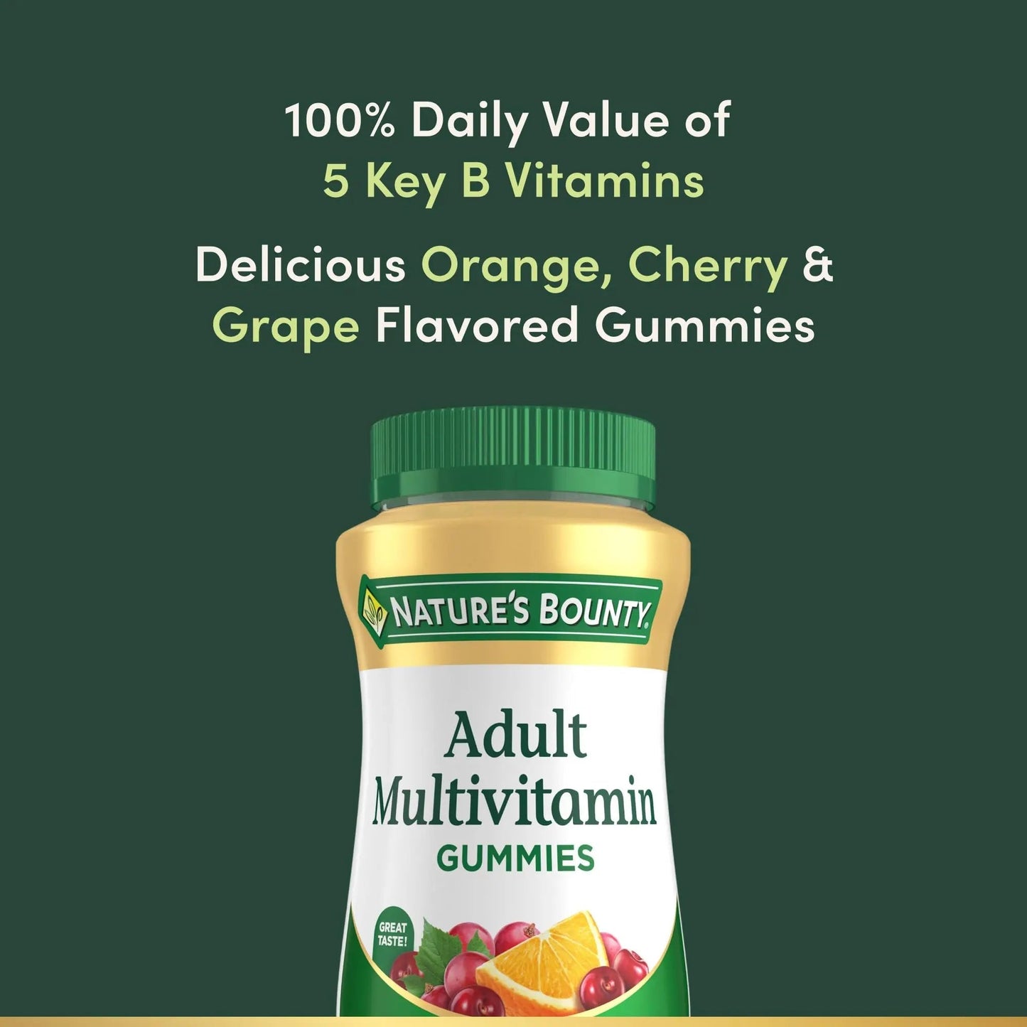 Nature's Bounty Adult Multivitamin Gummies, Vitamin Supplement, Daily Nutritional Needs, Orange, Cherry and Grape Flavor, 75 Gummies Nature's BountyBuy Supplements Australia