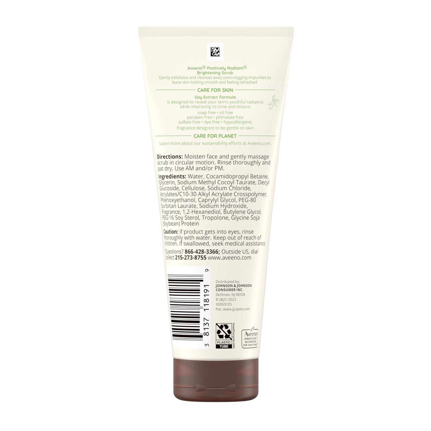 Aveeno Positively Radiant Skin Brightening Daily Facial Scrub with Moisture-Rich Soy Extract