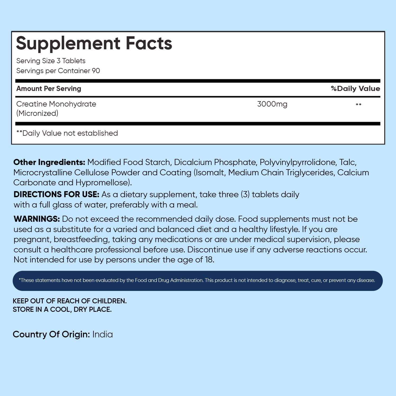 WeightWorld Micronized Creatine Monohydrate 3000mg Vegan Tablets | Muscle Strength & Recovery Booster | 3 Months Supply - 270 Tabs | Creatine for Women & Men | Non-GMO, Gluten-Free | 3 Tablets a Day WeightWorldBuy Supplements Australia