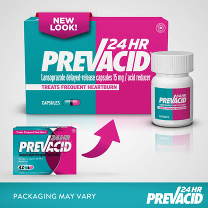 Prevacid 24HR Lansoprazole Capsules, 15 mg Acid Reducer, Delayed-Release PPI for Frequent Heartburn Relief, 42 Count Prevacid buy supplements Au