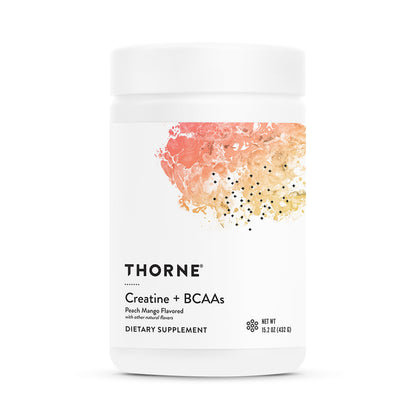 THORNE - Creatine + BCAAs - Micronized Creatine Monohydrate + BCAA Powder - Support for Muscles, Exercise Endurance & Recovery* - for Women & Men - Peach Mango - NSF Certified for Sport - 30 Servings THORNEBuy Supplements Australia