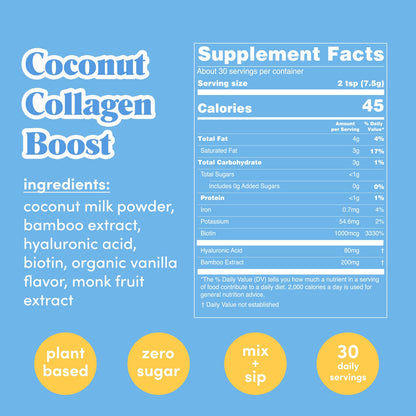 GOLDE - Collagen Boost Vegan Creamer - Vanilla Cream - Plant Based Collagen Supplement w/Hyaluronic Acid, Biotin, & Bamboo Extract - Zero Sugar - Supports Hair, Skin, & Nail Health - 15 Servings GOLDEBuy Supplements Australia
