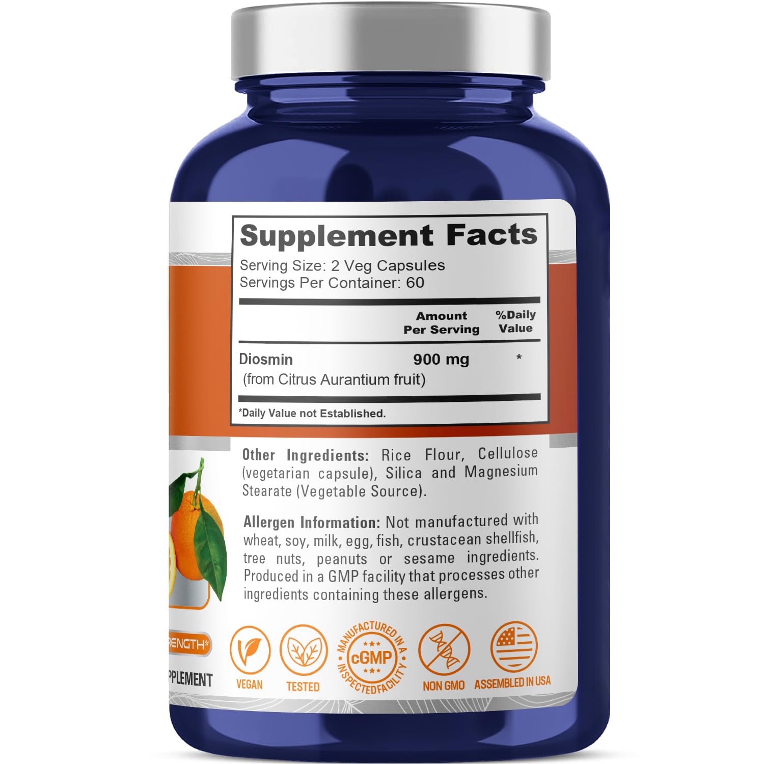 NusaPure Diosmin 900mg per Serving 120 Veggie Caps (Non-GMO, Vegan) NusaPureBuy Supplements Australia