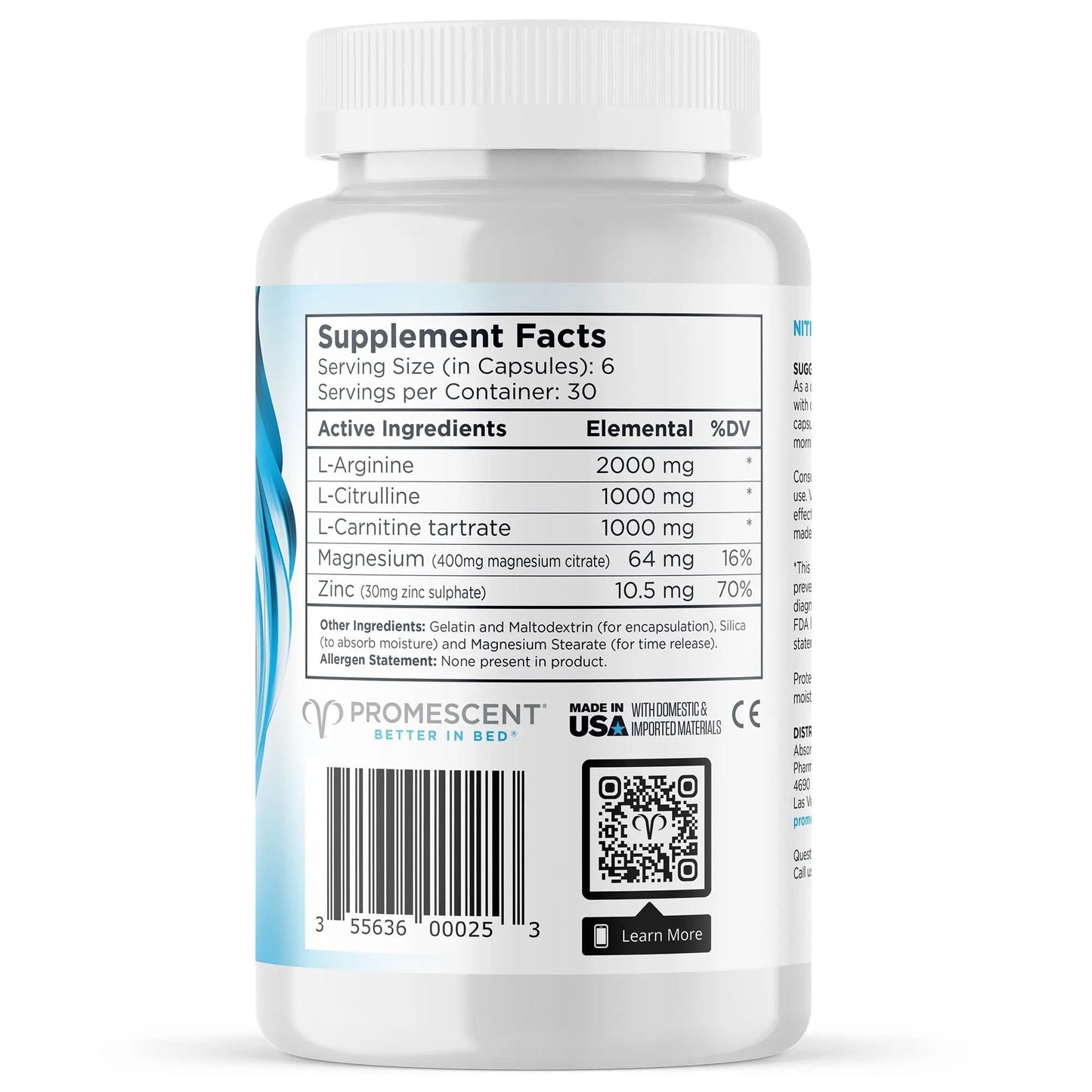 Promescent VitaFLUX Women's Nitric Oxide Booster Supplement, Boost Energy & Performance - Therapeutic Dose of Essential Amino Acids L Arginine, L Citrulline, L Carnitine, Zinc (180 Capsules) Promescent buy supplements Au