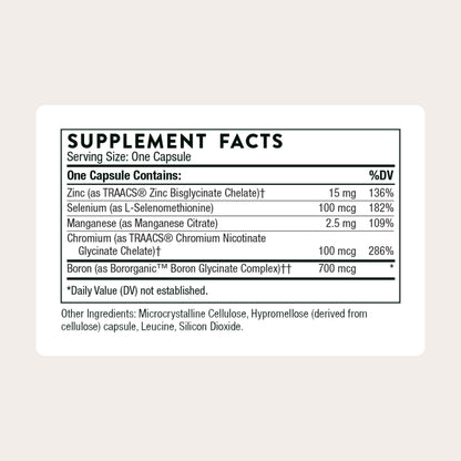 THORNE - Trace Minerals - Optimally Absorbed, Chelated Mineral Supplement with Zinc, Boron, Selenium, Chromium & Manganese - Third-Party Certified