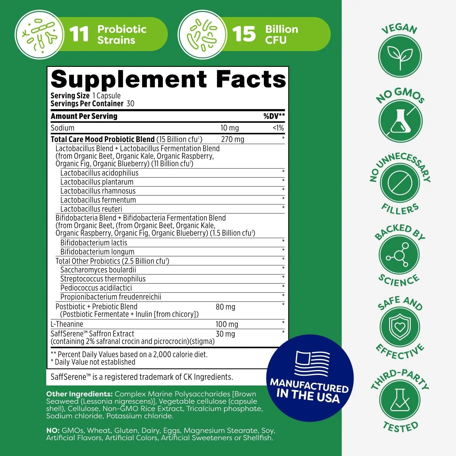 Probulin Mood Probiotics for Women with Saffron, L Theanine, Probiotic, Prebiotic, Postbiotic - Mood Support Supplement & Gut Support - Vegan, Non GMO, 30 Capsules ProbulinBuy Supplements Australia