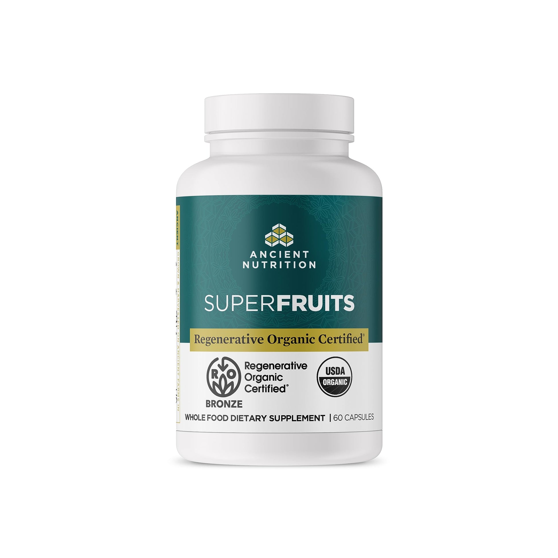 Ancient Nutrition Regenerative Organic Certified SuperFruits Capsules, Supports Gut and Immune System Health, Made with Probiotics, Dragonfruit, Mulberry, and Goji, 60 Count Ancient NutritionBuy Supplements Australia