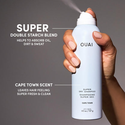 OUAI Super Travel Size Dry Shampoo - Volumizing Dry Shampoo - Absorbs Oil, Dirt & Sweat - Blends Seamlessly into Hair with Zero Residue & Enriched with a Long-Lasting Scent - Cape Town (2 oz) OUAIBuy Supplements Australia
