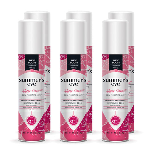 Summer's Eve Freshening Spray | Sheer Floral| 2 oz Size | Pack of 6 | pH Balanced, Dermatologist
