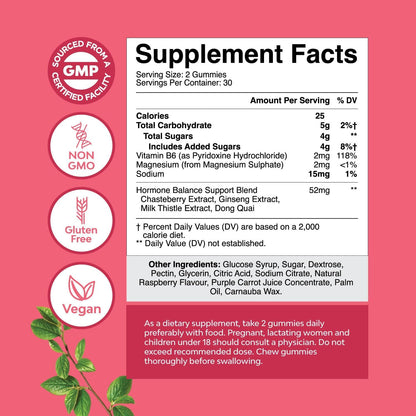 Hormone Balance for Women Gummies of All Ages - PMS Support Supplement for Women to Regulate Menstrual Cycle & Hormonal Balance Menopause & Mood Swings with Vitamin B6 & Dong Quai - 60 Chews - 3 pack Natures CraftBuy Supplements Australia