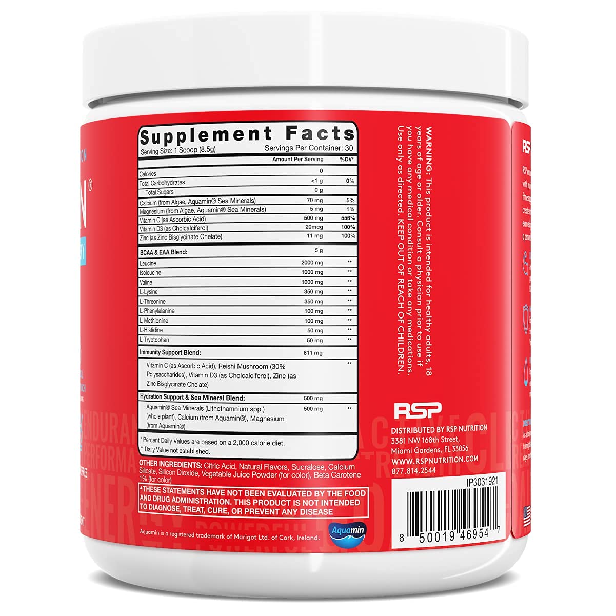 RSP NUTRITION Vegan AminoLean Pre Workout Energy (Mango 25 Servings) with AminoLean Recovery Post Workout Boost (Tropical Island Punch 30 Servings)