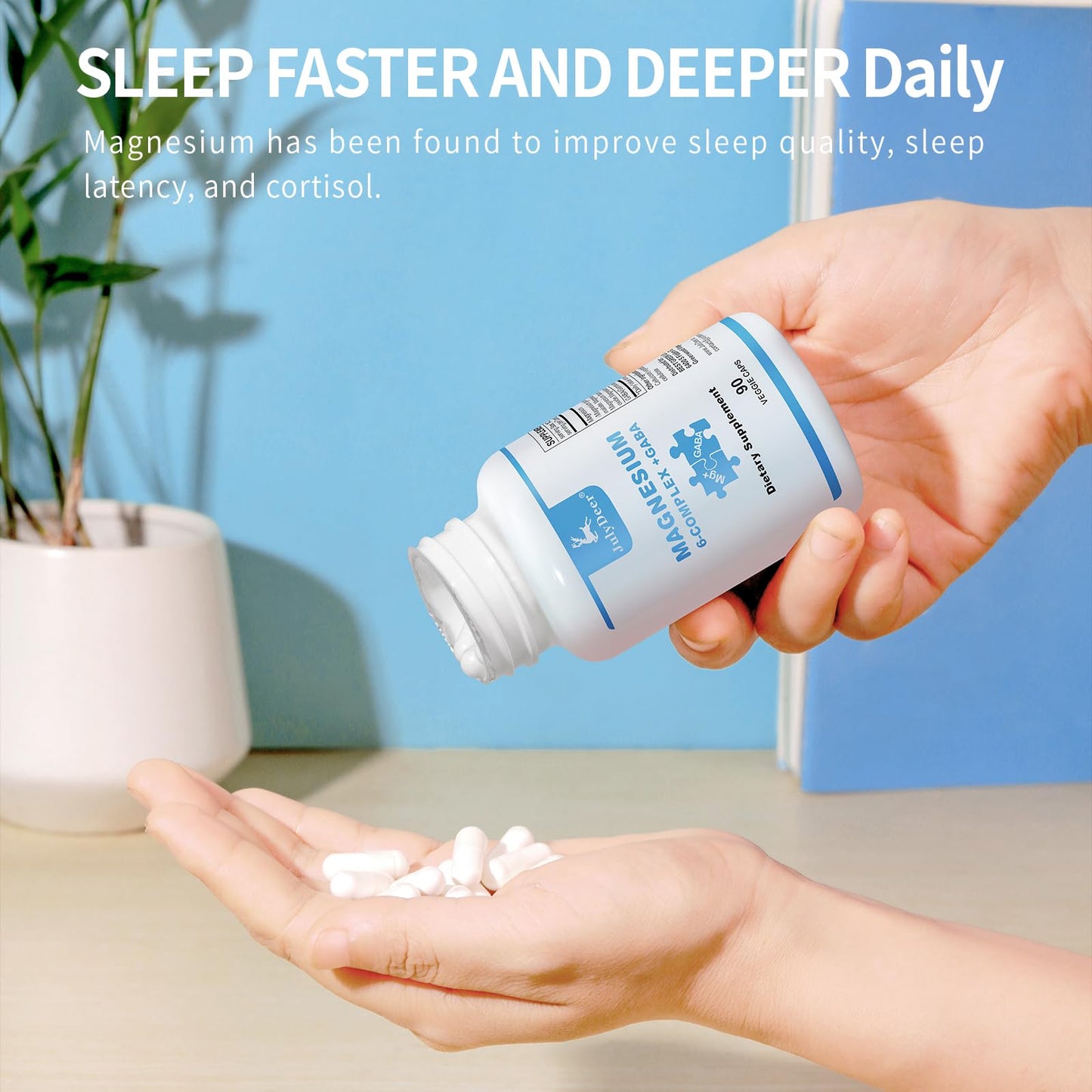 3 Bottles Sixfold Magnesium Complex | 350mg of Magnesium Glycinate, Malate, Citrate, Taurine, Oxide, Mg+ for Muscles,Nerves,& Energy, GABA Sleep Support | High Absorption | Vegan | 90 Capsules RisabouBuy Supplements Australia